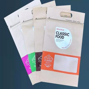 Висококачествен печат персонализирайте торбата с цип за опаковане на храни с дръжка